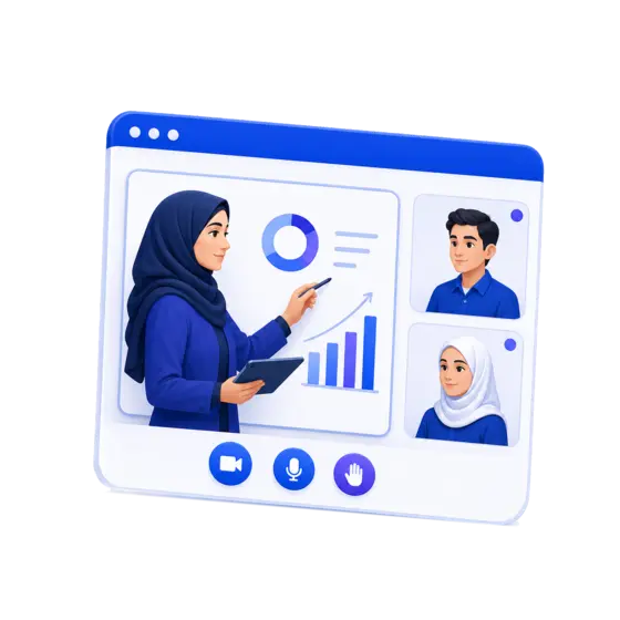 کلاس آنلاین تعاملی با معلم و دانشآموزان